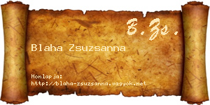 Blaha Zsuzsanna névjegykártya